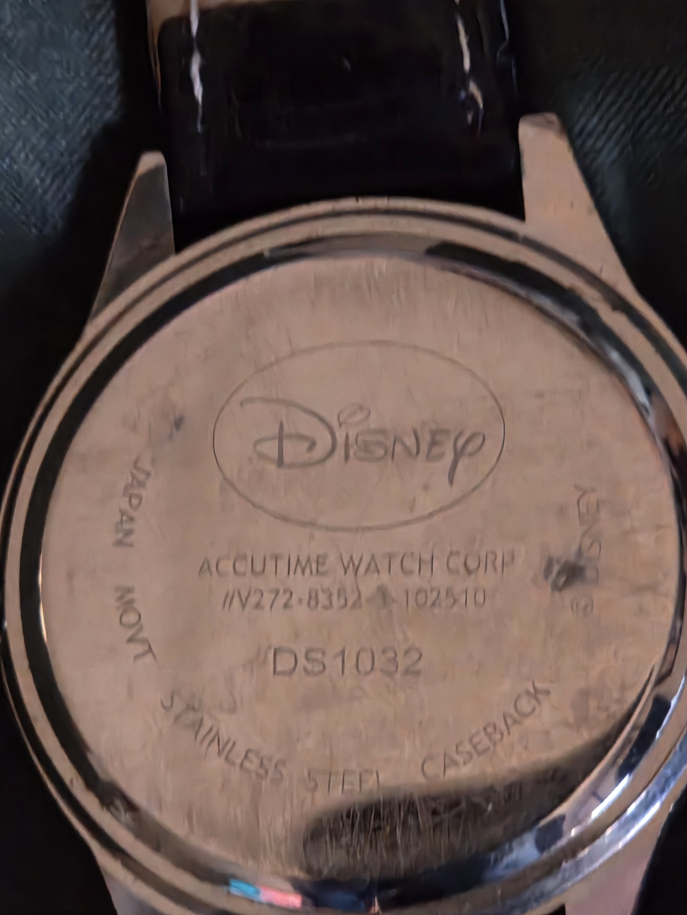Disney Silver Caseback Watch with Black Strap - Picture 4 of 8